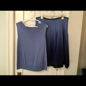 Talbots 100% (L) silk top and (14) skirt